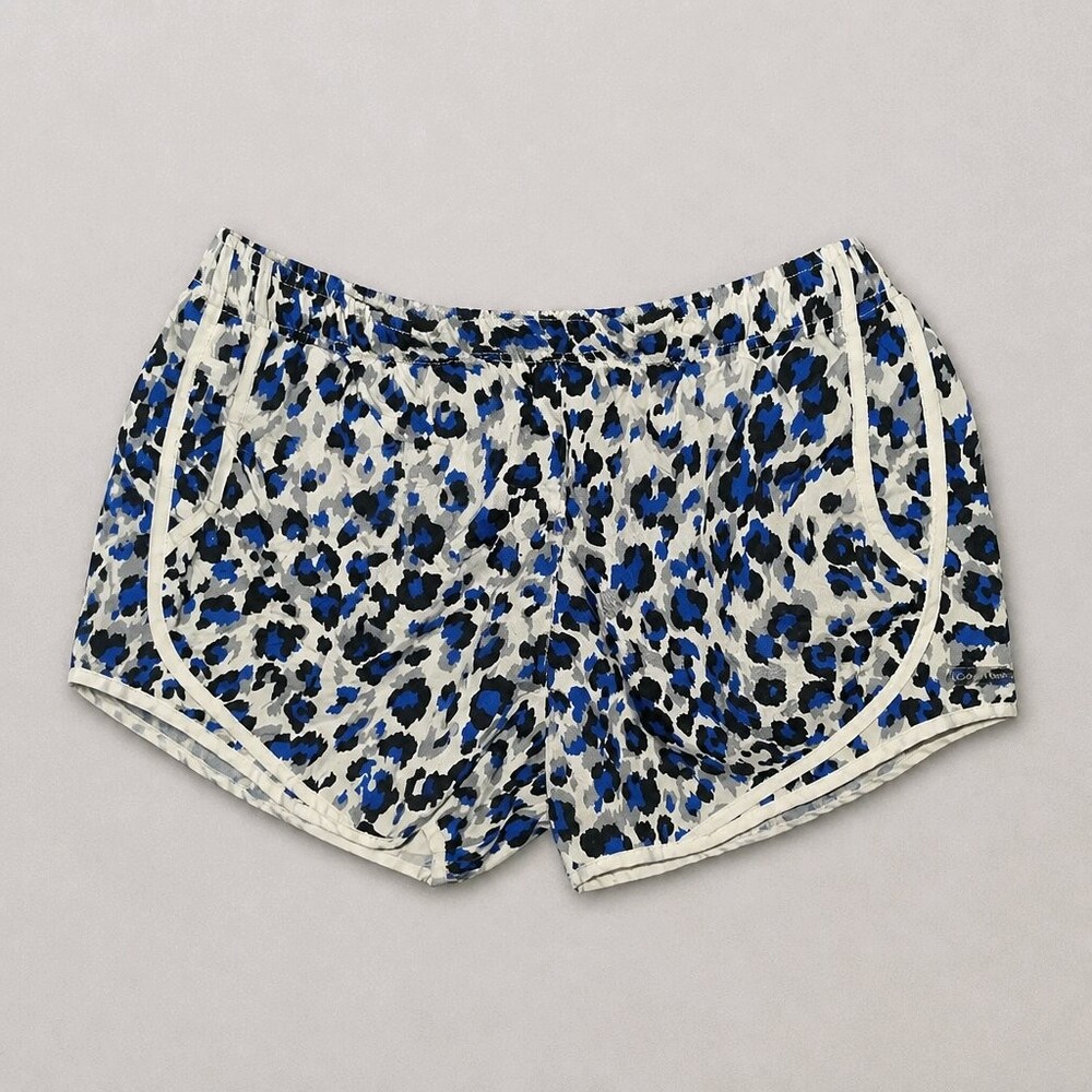 Calvin Klein Blue Leopard Print Shorts Elastic Waistband